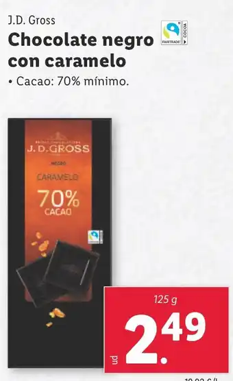 Lidl J.D. GROSS Chocolate negro con caramelo oferta