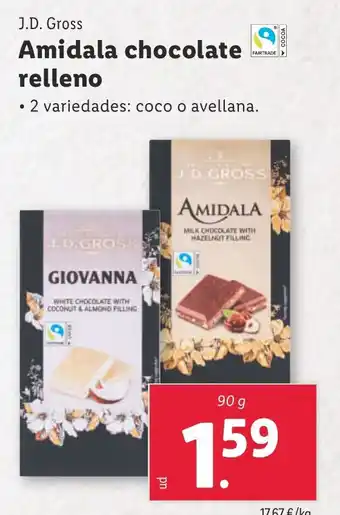 Lidl J.D. GROSS Amidala chocolate relleno oferta