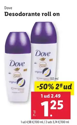 Lidl DOVE Desodorante roll on oferta