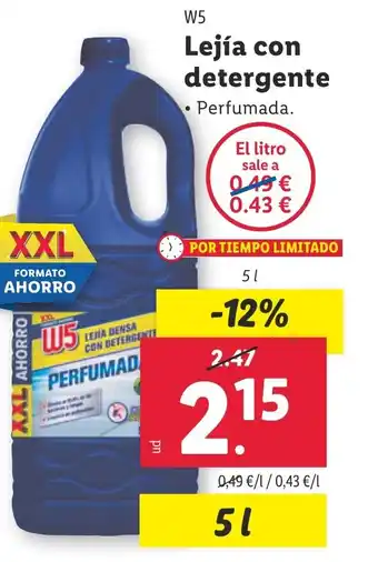 Lidl W5 Lejía con detergente oferta