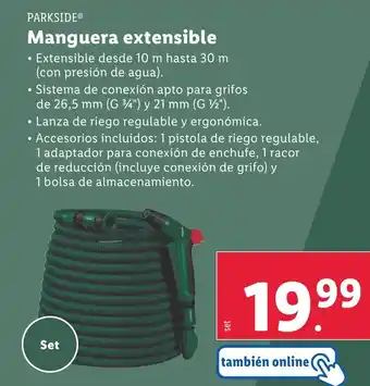 Lidl PARKSIDE® Manguera extensible oferta