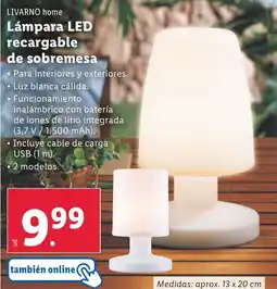 Lidl LIVARNO HOME Lámpara LED recargable de sobremesa oferta