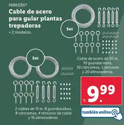 Lidl PARKSIDE Cable de acero para guiar plantas trepadoras oferta