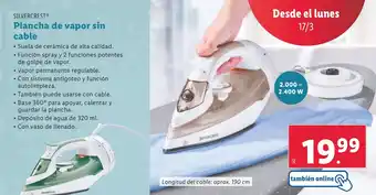 Lidl SILVERCREST® Plancha de vapor sin cable oferta