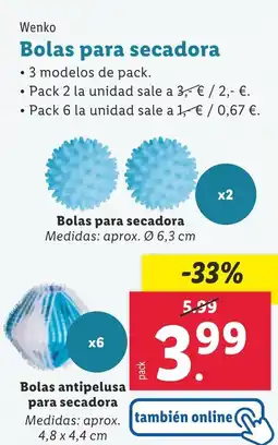 Lidl WENKO Bolas para secadora oferta