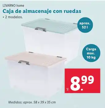 Lidl LIVARNO HOME Caja de almacenaje con ruedas oferta