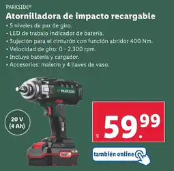 Lidl PARKSIDE® Atornilladora de impacto recargable oferta