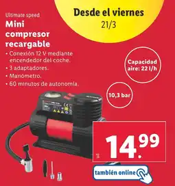 Lidl Mini compresor recargable oferta