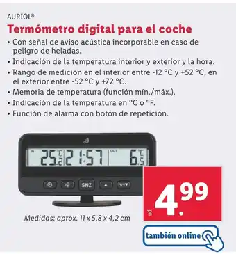 Lidl AURIOL® Termómetro digital para el coche oferta