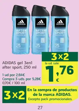 HiperDino ADIDAS gel 3en1 after sport oferta