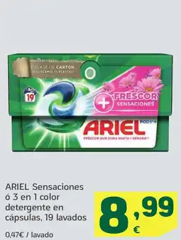 HiperDino ARIEL Sensaciones ó 3 en 1 color detergente en cápsulas, 19 lavados oferta