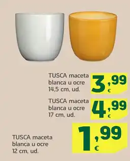 HiperDino TUSCA maceta blanca u ocre oferta