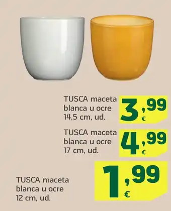 HiperDino TUSCA maceta blanca u ocre oferta