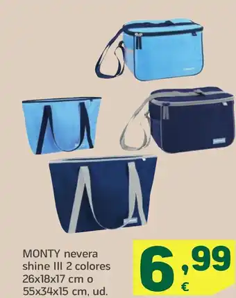 HiperDino MONTY nevera shine III 2 colores oferta
