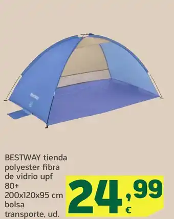 HiperDino BESTWAY tienda polyester fibra de vidrio upf 80+ 200x120x95 cm bolsa transporte oferta