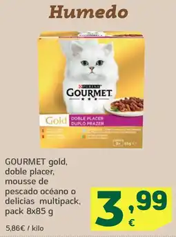 HiperDino GOURMET gold, doble placer, mousse de pescado océano o delicias multipack oferta