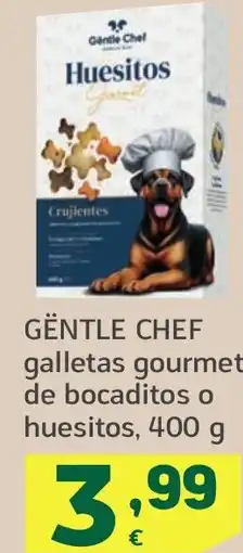 HiperDino GENTLE CHEF galletas gourmet de bocaditos o huesitos oferta