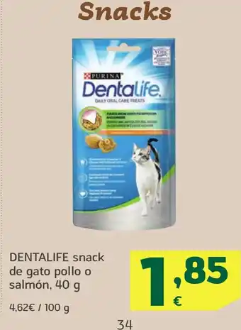 HiperDino DENTALIFE snack de gato pollo o salmón oferta