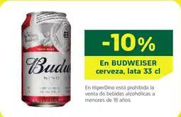 HiperDino BUDWEISER En cerveza oferta