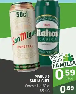 Coviran MAHOU O SAN MIGUEL Cerveza lata oferta