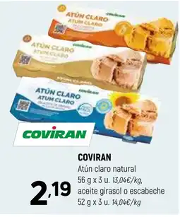 Coviran COVIRAN Atún claro natural aceite girasol o escabeche oferta