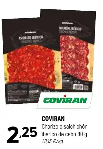 Coviran COVIRAN Chorizo o salchichón ibérico de cebo oferta