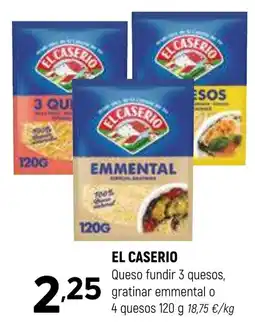 Coviran EL CASERIO Queso fundir 3 quesos, gratinar emmental o 4 quesos oferta