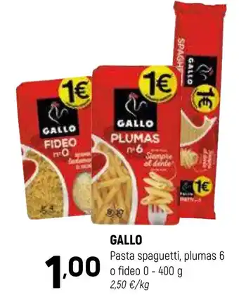 Coviran GALLO Pasta spaguetti, plumas 6 o fideo 0 oferta