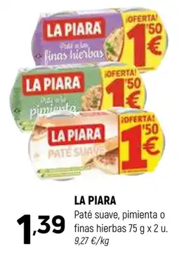 Coviran LA PIARA Paté suave, pimienta o finas hierbas oferta