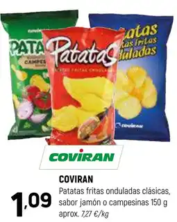 Coviran COVIRAN Patatas fritas onduladas clásicas, sabor jamón o campesinas oferta