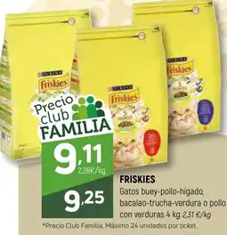 Coviran FRISKIES Gatos buey-pollo-hígado, bacalao-trucha-verdura o pollo con verduras oferta