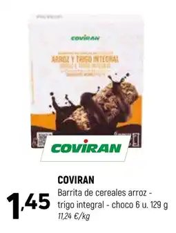 Coviran COVIRAN Barrita de cereales arroz - trigo integral choco 6 u. oferta