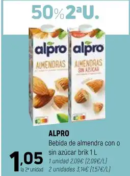 Coviran ALPRO Bebida de almendra con o sin azúcar oferta