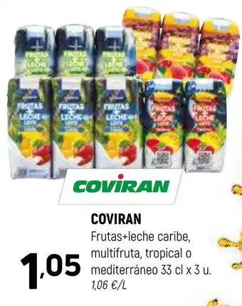 Coviran COVIRAN Frutas+leche caribe, multifruta, tropical o mediterráneo oferta