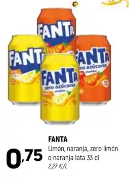 Coviran FANTA Limón, naranja, zero limón o naranja lata oferta