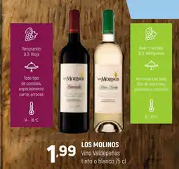 Coviran LOS MOLINOS Vino Valdepeñas tinto o blanco oferta