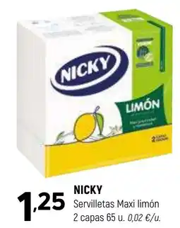 Coviran NICKY Servilletas Maxi limón oferta