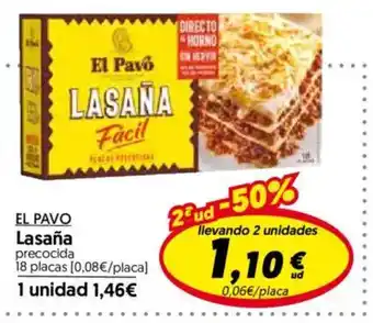 Hiper Usera EL PAVO Lasaña oferta