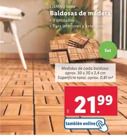 Lidl LIVARNO HOME Baldosas de madera oferta