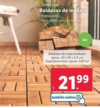 Lidl LIVARNO HOME Baldosas de madera oferta