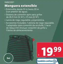 Lidl PARKSIDE® Manguera extensible oferta