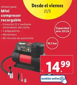 Lidl Mini compresor recargable oferta