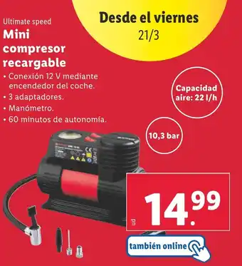 Lidl Mini compresor recargable oferta