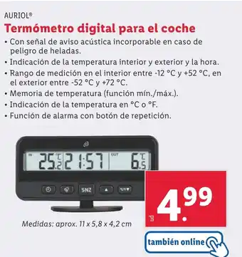 Lidl AURIOL® Termómetro digital para el coche oferta