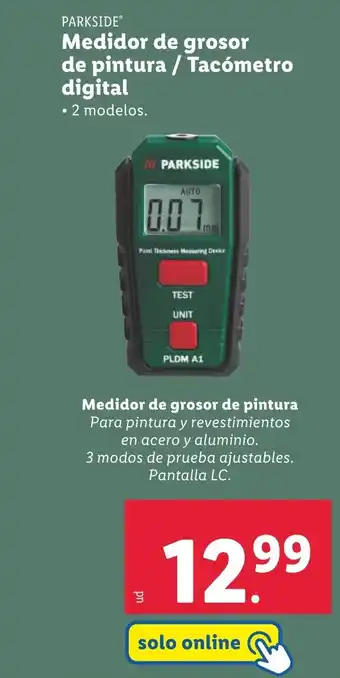 Lidl PARKSIDE Medidor de grosor de pintura / Tacómetro digital oferta