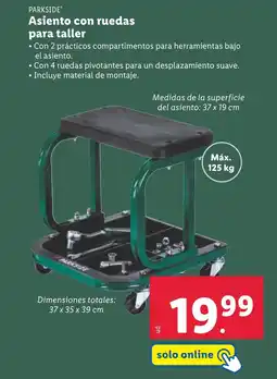 Lidl PARKSIDE Asiento con ruedas para taller oferta