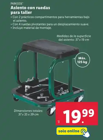 Lidl PARKSIDE Asiento con ruedas para taller oferta