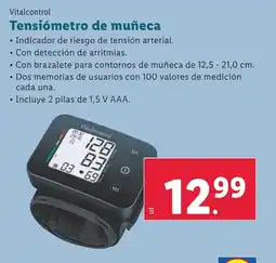 Lidl VITALCONTROL Tensiómetro de muñeca oferta