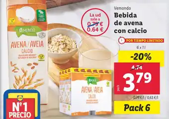 Lidl VEMONDO Bebida de avena con calcio oferta