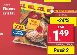 Lidl VITASIA Fideos crista oferta